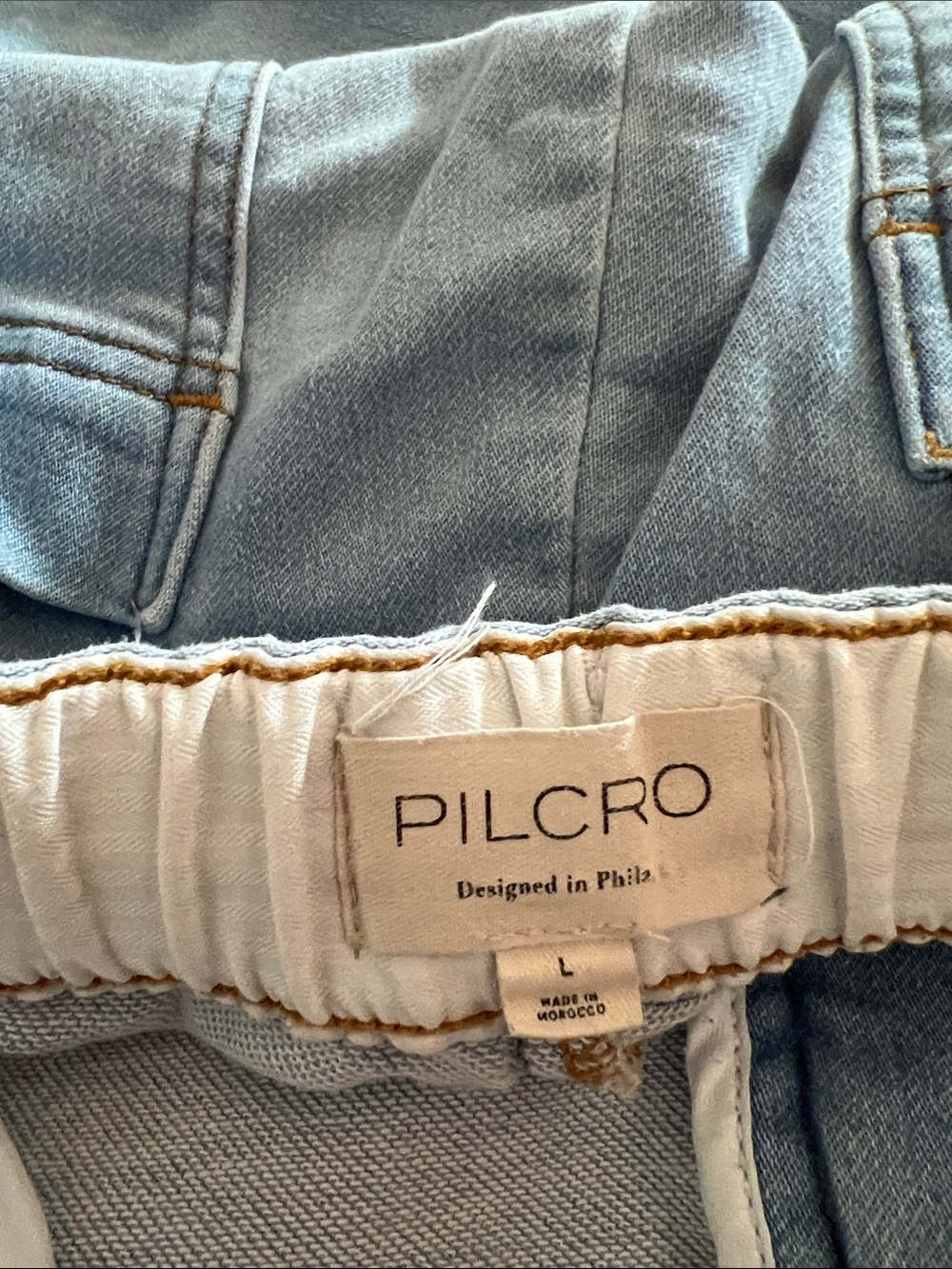 Anthropologie Pilcro Denim Knit Pull On Pants large - Picture 6 of 6